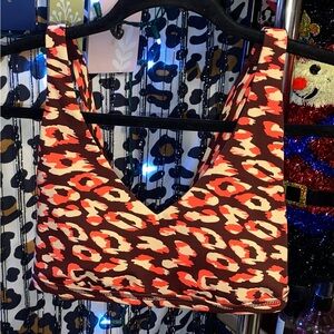 AERIE LEOPARD PRINT SPORTS BRA